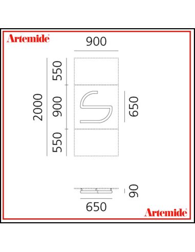 Artemide Alphabet Of Light Lampada Da Parete 'S' Lowercase E Solo Supporto