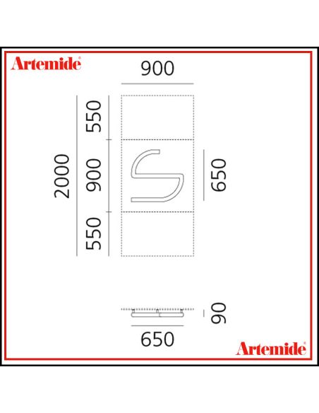 Artemide Alphabet Of Light Lampada Da Parete 'S' Lowercase E Solo Supporto