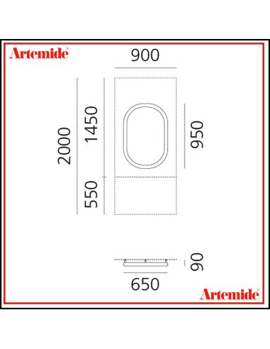 Artemide Alphabet Of Light Lampada Da Parete 'O' Uppercase E Solo Supporto