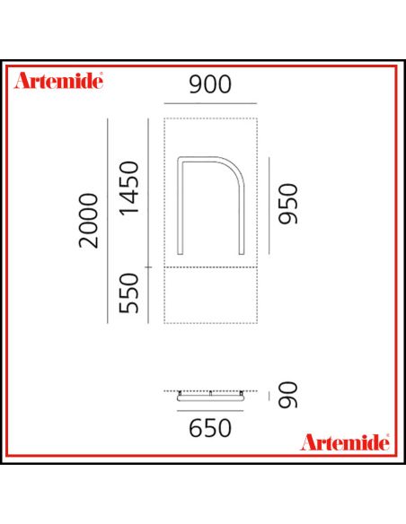 Artemide Alphabet Of Light Lampada Da Parete 'N' Uppercase E Solo Supporto