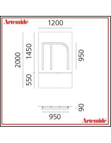Artemide Alphabet Of Light Lampada Da Parete 'M' Uppercase E Solo Supporto