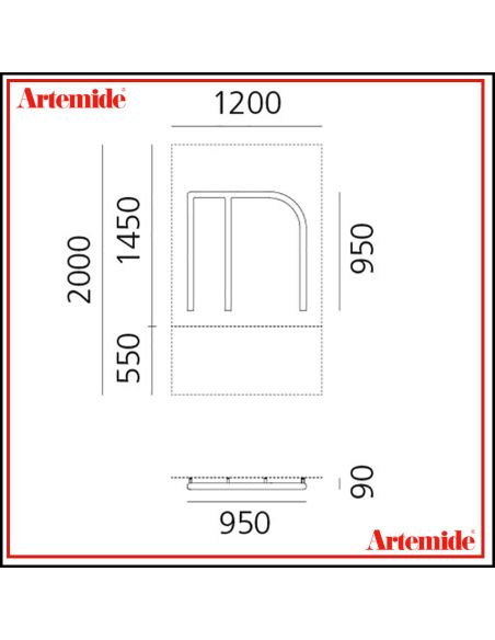 Artemide Alphabet Of Light Lampada Da Parete 'M' Uppercase E Solo Supporto
